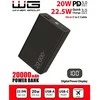 Winner Group WG - Išorinė baterija 20000 mAh, USB-C PD 20W + USB-A QC 22.5W, juoda