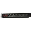 19" skirstomasis skydelis LEXI-Net 7x230V, ČSN, jungiklis, srovės apsauga, kabelis 3m, 1,5U
