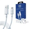 3MK Hyper kabelis USB-A - Micro USB1.2m 5V 2,4A baltos spalvos