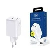 Laidinis įkroviklis 3MK Hyper Charger PD 45W GaN QC4+ PPS 2C Super-Fast Charge 2.0 baltos spalvos