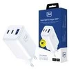 3Mk apsaugos priedai - 3mk Hyper GaN įkroviklis 65W QC4+ PD PPS USB 1A2C Baltas EU