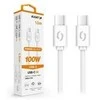 Aligatorius Duomenų kabelis POWER 5A USB-C - USB-C 1,5 m baltas