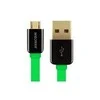 Avacom USB kabelis (2.0), USB A M - microUSB (M), 0.4m, žalia, blister