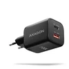 AXAGON ACU-PQ100, GaN nabíječka do sítě 100W, USB-A + USB-C, PD3.0/PPS/QC4+/SFC2.0/Apple, juoda