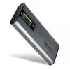 „AXAGON“ išorinė metalinė dėžutė su USB-C 10 Gbps prievadu ir informaciniu ekranu, skirta M.2 NVMe ir SATA SSD diskams | EEM2-SD2