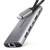 AXAGON HMC-6G2L 2x USB-A 10Gbps, 1x USB-C 10Gbps, 4K/60Hz HDMI, RJ-45, USB 3.2 Gen 2 šakotuvas, PD 100W, 15cm USB-C laidas