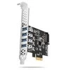 Axagon PCI-Express kortelė su keturiais išoriniais USB 3.2 Gen1 jungtys su dviguba galia. Renesas mikroschemų rinkinys. Standartinis ir žemas profilis.