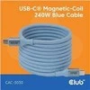 Club 3D USB-C į USB-C kabelis 2M/MAGNETINIS MĖLYNAS CLUB3D