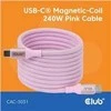 Club 3D Club3D Lifestyle USB-C magnetinis kabelis 240W 2m rožinis St/St