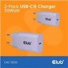 Club 3D Mobiliųjų įkroviklių komplektas USB-C 30W violetinis CAC-3025 CLUB3D