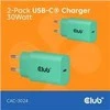Įkroviklis Club 3D Club3D Lifestyle kroviklis USB-C 30Watt 2 vnt. žalia retail