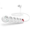 Kabelis zasilający Connect IT CONNECT IT prailginimo kabelis 230 V, 5 lizdai, 3 m, su jungikliu (balta)