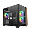Cooler Master Elite 481 Wood, Tower-case - juodas/holz, Tempered Glass x 2