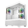 „Cooler Master Elite 690 Wood“, ATX, permatomas šoninis skydelis, 3x 120 mm ARGB ventiliatoriai, baltas