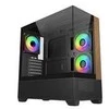 „Cooler Master Elite 690 Wood“, ATX, permatomas šoninis skydelis, 3x 120 mm ARGB ventiliatoriai, juodas