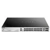 Šakotuvas D-Link DGS-3130-30PS/E L3 sukraunamas valdomas Gigabit PoE jungiklis, 24x PoE gigabit, 2x 10GBASE-T, 4x SFP+, 370W PoE