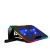 EVOLVEO CoolPro, chladící podložka pod notebook, 2x ventilátor, RGB podsvícení, juoda