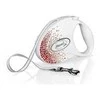 FLEXI Glam Splash Orient su Swarovski kristalais S - Dog Ištraukiamas švinas - 3 m - baltas