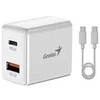 Genius Maitinimo šaltinis / tinklo adapteris 20W, 2 prievadų, USB-C, USB-A, PD-20ACP