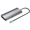 I-tec USB-C Metal Nano 3x Ekrano Docking Station 2x HDMI 1x USB-C video LAN Audio Skaitytuvas kart Maitinimo tiekimas 140W