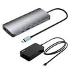 I-tec USB-C Metal Nano 3x Ekranas Docking Station 2x HDMI 1x USB-C video LAN Audio Skaitytuvas kart Maitinimas 140W + Įkroviklis 140W