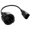 C-Tech maitinimo adapteris C14 (M) -> schuko (F), 15 cm