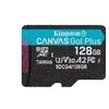 KINGSTON 128 GB Micro SDXC CANVAS GO! PLUS GEN4 200 MT/S A2 U3 V30 KORTELĖ + ADAPTERIS