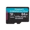 KINGSTON 64 GB Micro SDXC CANVAS GO! PLUS GEN4 200MB/S A2 U3 V30 KORTELĖ + ADAPTERIS
