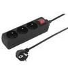 Konnoc DX-3FS 5m trijų lizdų maitinimo laidas su jungikliu Juodas