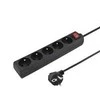 Konnoc DX-5FS 3m penkių lizdų maitinimo juosta su jungikliu JUODA