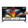 CHiQ U43QST televizorius, 43 colių, UHD, QLED, itin plonas, „Google TV“, DLG 120 Hz, „Dolby Audio“, berėmės, metalinio paviršiaus