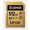 Atminties kortelė Lexar 512GB SDXC ARMOR Gold UHS-II U3, nerūdijančio plieno, IP68 (280/210 MB/s)