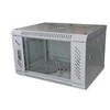 LEXI-Net 19" sieninė spinta 6U 600x450, keliamoji galia 60 kg, stiklinės durelės, išskleistos, pilkos spalvos