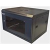 LEXI-Net 19" sieninė spinta 6U 600x450, keliamoji galia 60 kg, stiklinės durelės, išskleistos, juodos