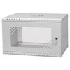 LEXI-Net 19" sieninė spinta Basic 6U 520x450, stiklinės durelės, be nugarėlės, išlankstoma, pilka