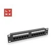 LYNX 10" komutacinė panelė, 12 prievadų, UTP Cat6, 50µ, neekranuota, juoda