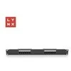 LYNX 19" komutacinė panelė, 12 prievadų, UTP Cat5e, 50µ, neekranuota, juoda