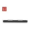LYNX 19" komutacinė panelė, 12 prievadų, UTP Cat6, 50µ, neekranuota, juoda