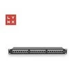 LYNX 19" komutacinė panelė, 24 prievadų, STP Cat6a, 50µ, ekranuota, juoda