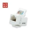 LYNX keystone UTP Cat5e, savaime šviečiantis, 90 laipsnių, baltas
