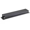 Xtendlan Oem 19" įrišimo plokštė 2U, visiškai metalas su dangteliu 90x45 mm, praleidžiamasis, juodas