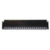 Oem 19" įrišimo skydelis 2U, metalinis su plastikiniu dangteliu, 90x45mm, praleidžiamasis, juodas