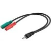 PREMIUMCORD adapterio lizdas 3,5 mm 4 kontaktų - 2 x stereo lizdas 3,5 mm, sumažinimas (M/2xF, 4 polių)