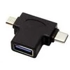 PremiumCord Adapteris USB3.0 lizdas su dviem jungtimis USB-C/kišenė + mikro USB B/kišenė