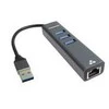 HUB USB PremiumCord PREMIUMCORD Adaptér USB3.0 - LAN RJ45 ETHERNET 10/100/1000 MBIT + 3x USB3.0 port