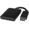 PREMIUMCORD adapteris DisplayPort – 2x HDMI, MST, plėtinys + veidrodis + 2 vaizdai, 4K*2K@30Hz