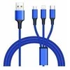 PremiumCord Kabelis 3 in 1 USB, 3 jungtys USB Type-C + mikro USB + Lightning pro Apple, 1,2 m