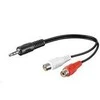 Kabelis PremiumCord Jack 3.5mm - RCA (Cinch) x2 0.2m juoda (kjackinf02)