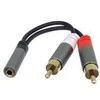 „PremiumCord“ kabelio HQ lizdas, 3,5 mm moteriškas – 2x CINCH vyriškas 15 cm