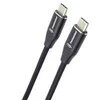 Kabelis USB PremiumCord PREMIUMCORD Kabelis USB-C M/M, 240W 480Mbps černý bavlněný oplet, 1,5m